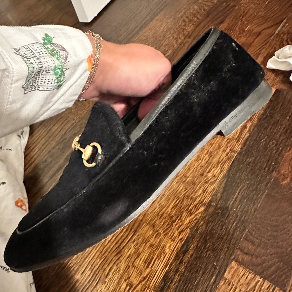 Gucci Black Velvet Loafers - Picture 4 of 6